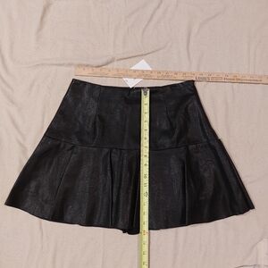 Black Faux Leather Skort